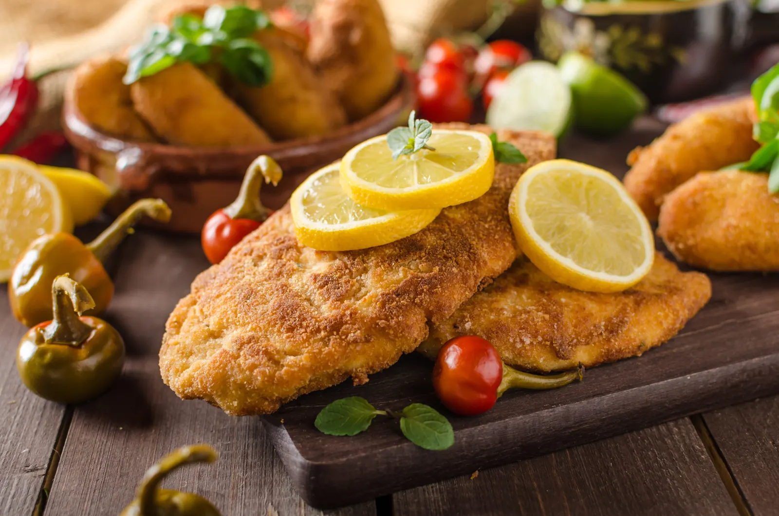 Rezeň s citrónom z denného menu reštaurácie nDegust